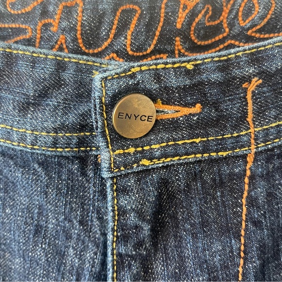 Vintage Enyce Jeans Mens Y2K Baggy Wide Leg Dark Wash Denim Size 36 - Picture 5 of 14